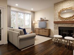 Natural & Navy Transitional Living Room Idea Rendering thumb