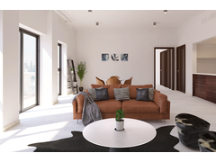 Sophisticated Minimalistic Living Room Design Rendering thumb