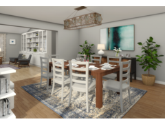 Transitional Living and Dining Room Design Rendering thumb