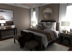 Masculine transitional bedroom Rendering thumb