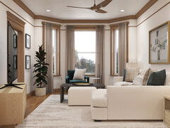 Modern and Light Living Room Design Rendering thumb