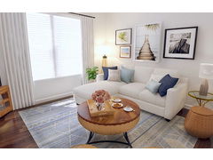 White Coastal Small Living Room Rendering thumb
