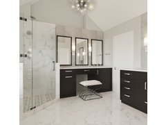 Transitional Black & White Bathroom Remodel Rendering thumb