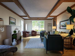 Cozy Natural Living Room Design Moodboard thumb