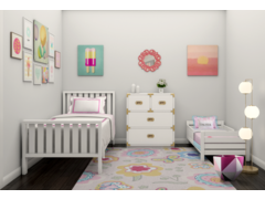 Fun Girls Bedroom & Hallway Design Rendering thumb