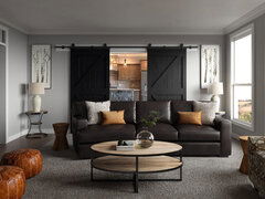 Modern Rustic Living Room Design Rendering thumb