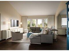 Transitional Living & Dining with Azure Accents Rendering thumb