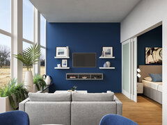 Mid Century Modern Apartment Interior Design Rendering thumb
