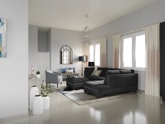 Gray Tones for Transitional Living Room Rendering thumb