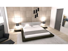 现代主卧室转换呈现拇指