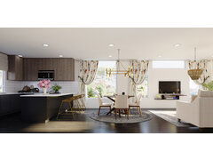 Modern Lux Living and Dining Interior Rendering thumb