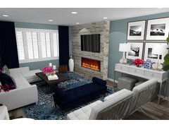 大胆的现代客厅呈现拇指