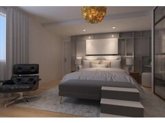 Contemporary Pet Friendly Bedroom Design Rendering thumb