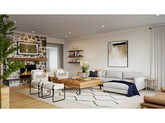 Contemporary Home Design with Stone Fireplace Moodboard thumb
