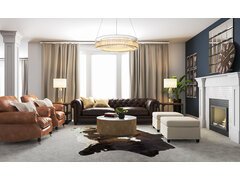 Masculine Glam Living Room Interior Design Rendering thumb
