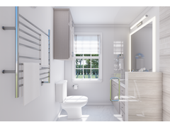 白色干净的小浴室呈现拇指