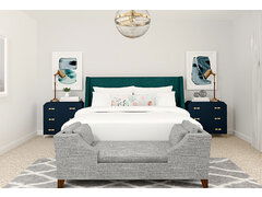 白色和明亮的卧室转换呈现拇指