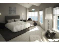 Debbies Classy Black & White Bedroom Design Rendering thumb
