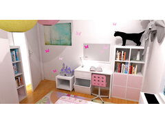 Jills pink girls room design Rendering thumb
