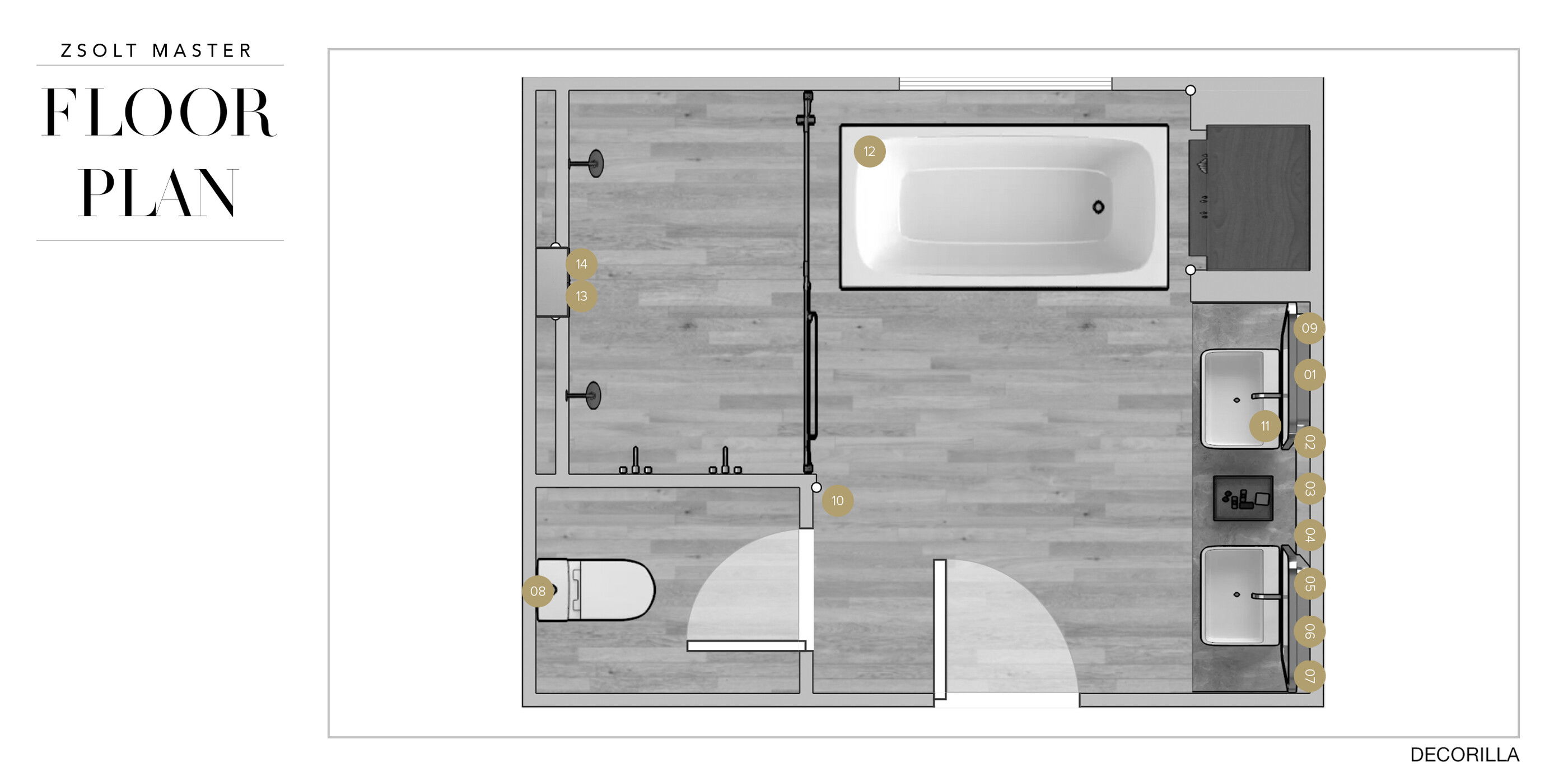 Online Designer Bathroom Floorplan