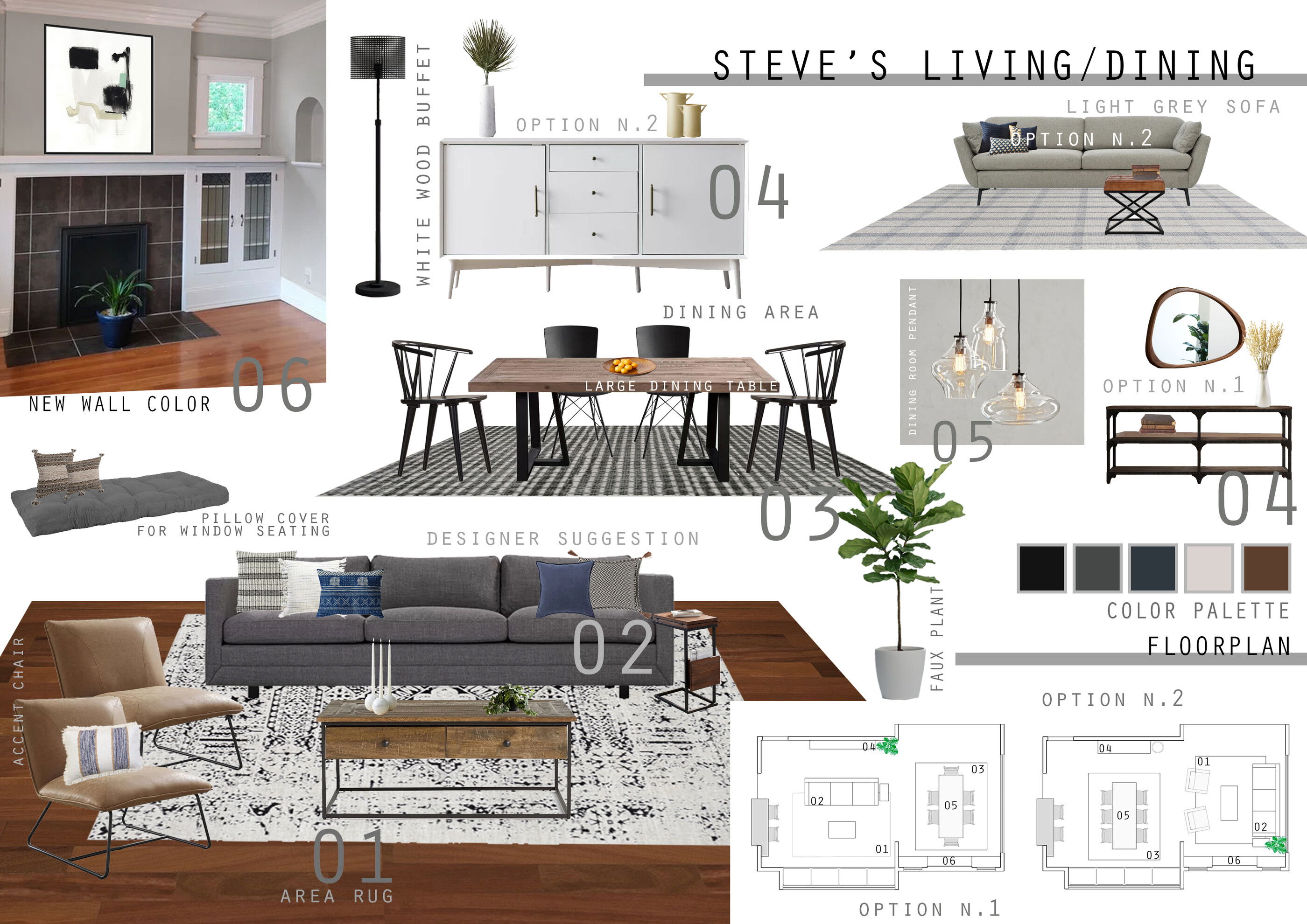 Warm Transitional Home with Pops of Colors Jessica D. Moodboard 2 thumb