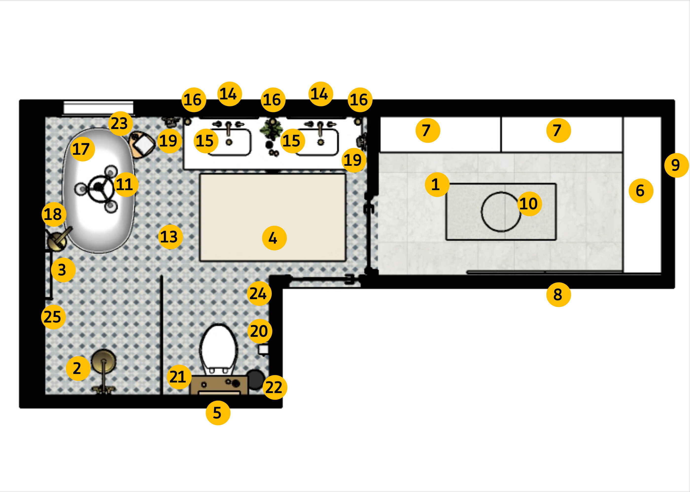 Online Designer Bathroom Floorplan