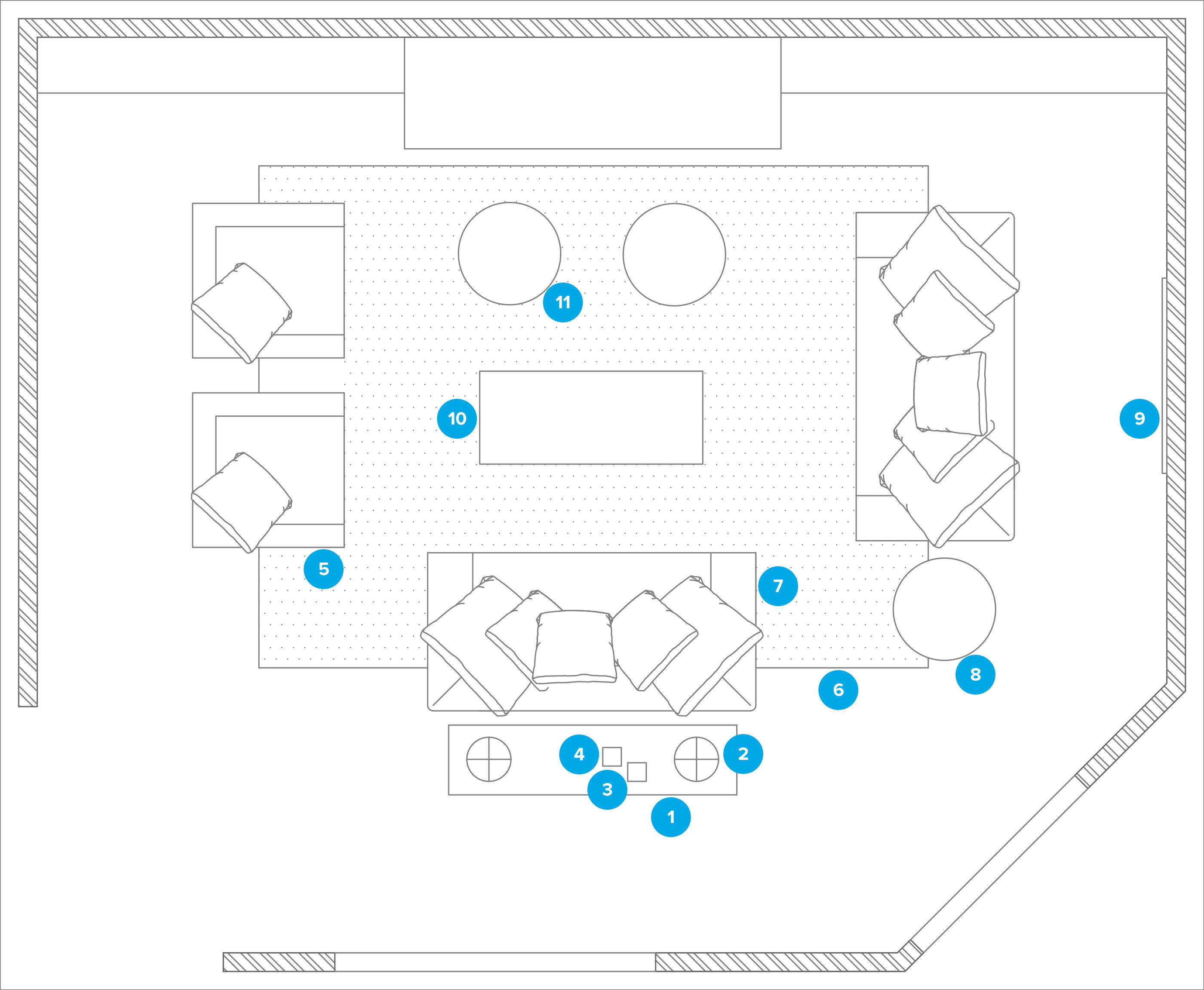 Online Designer Living Room Floorplan