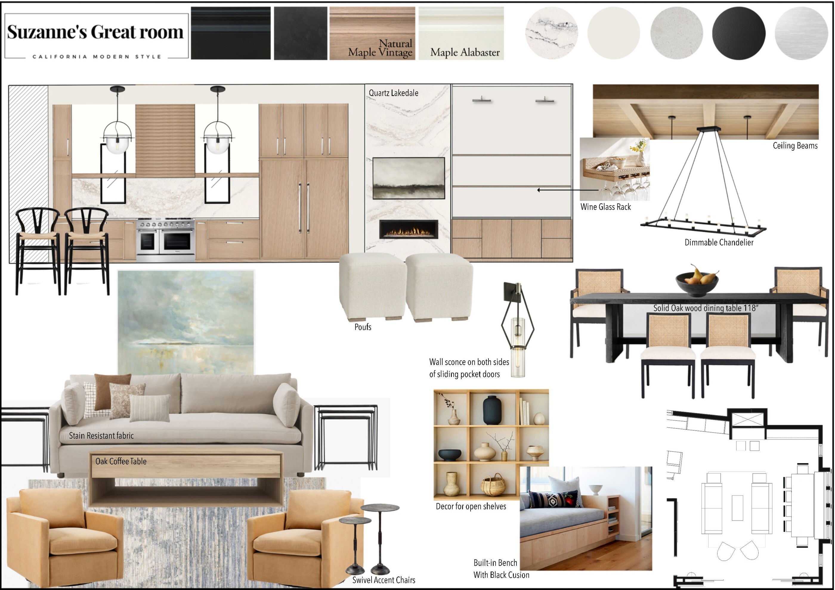 Online Designer Combined Living/Dining Interior Design Ideas