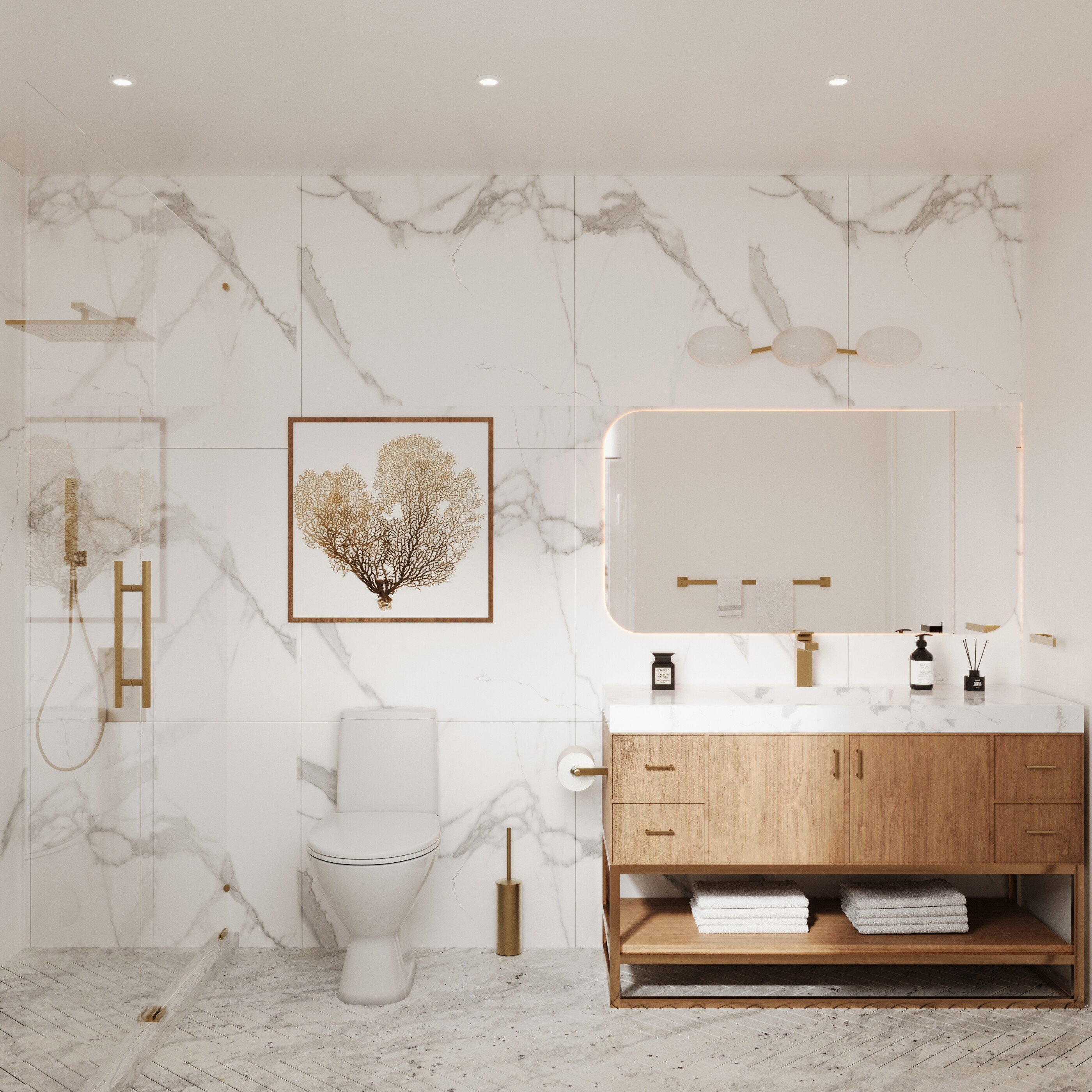 Sleek & Sophisticated Contemporary Home Design Rendering thumb