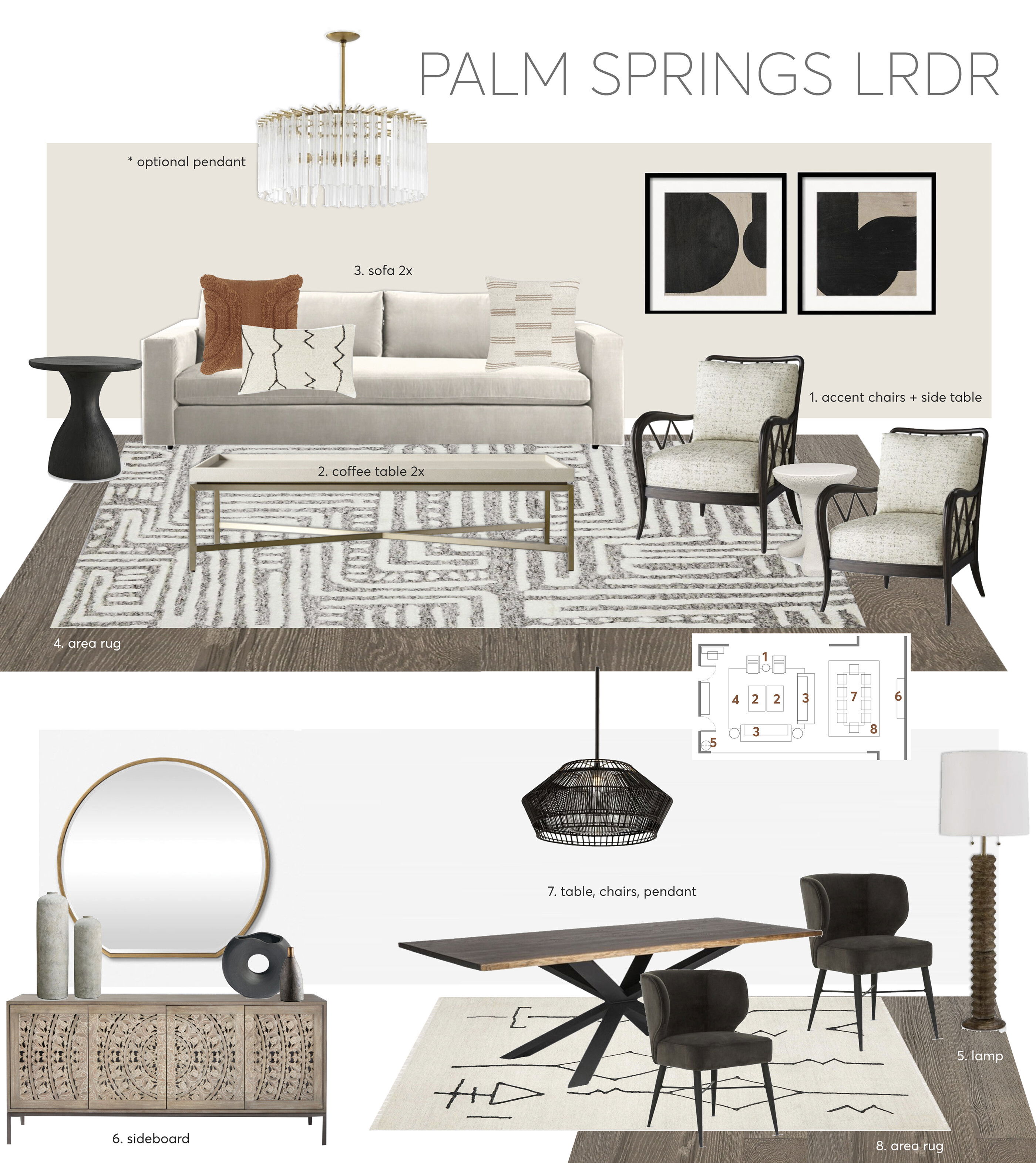 Bohemian Glam Living Room Transformation Jessica S. Moodboard 1 thumb