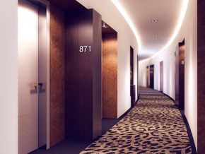 Sleek Office Hallway Interior Design Example