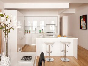 Sleek White Modern Kitchen Interior Design
