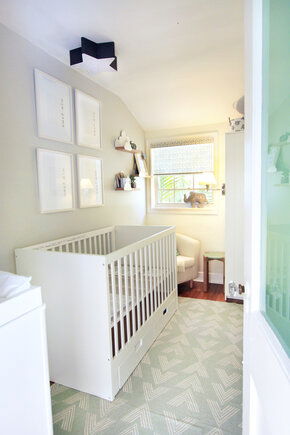 Modern Baby Room Interior Design with White Crib
