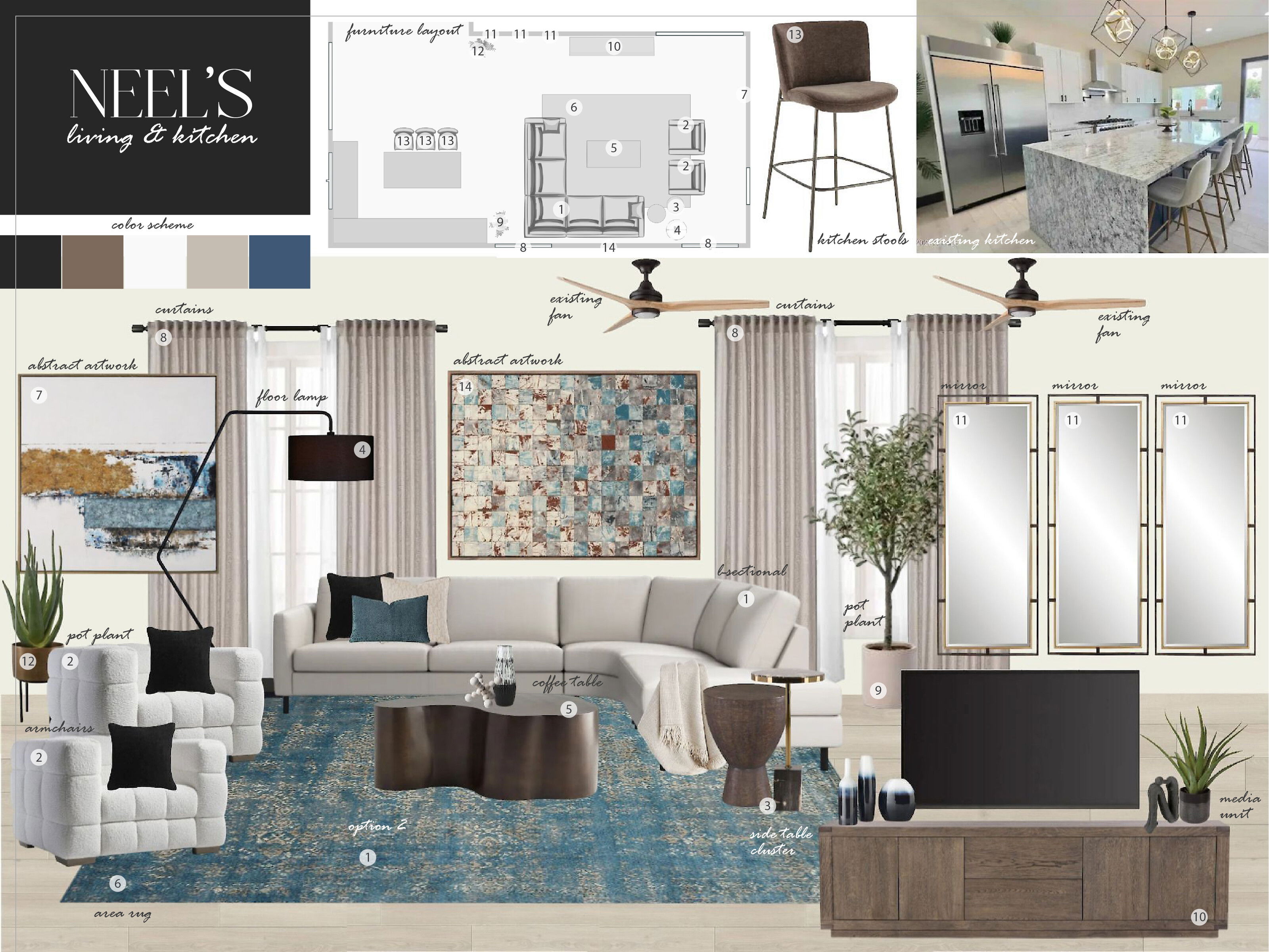 Online Designer Combined Living/Dining Interior Design Ideas