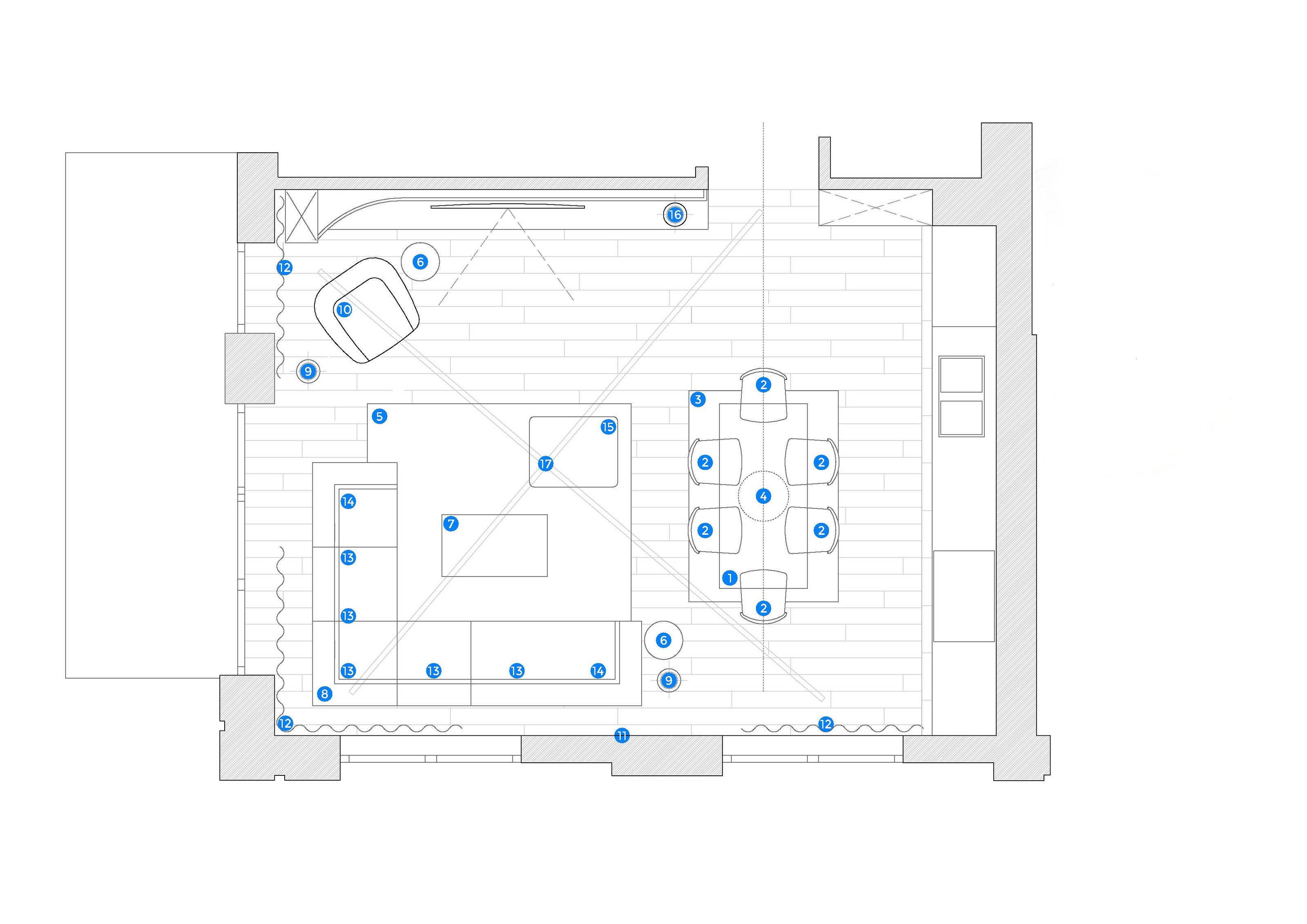 Online Designer Combined Living/Dining Floorplan