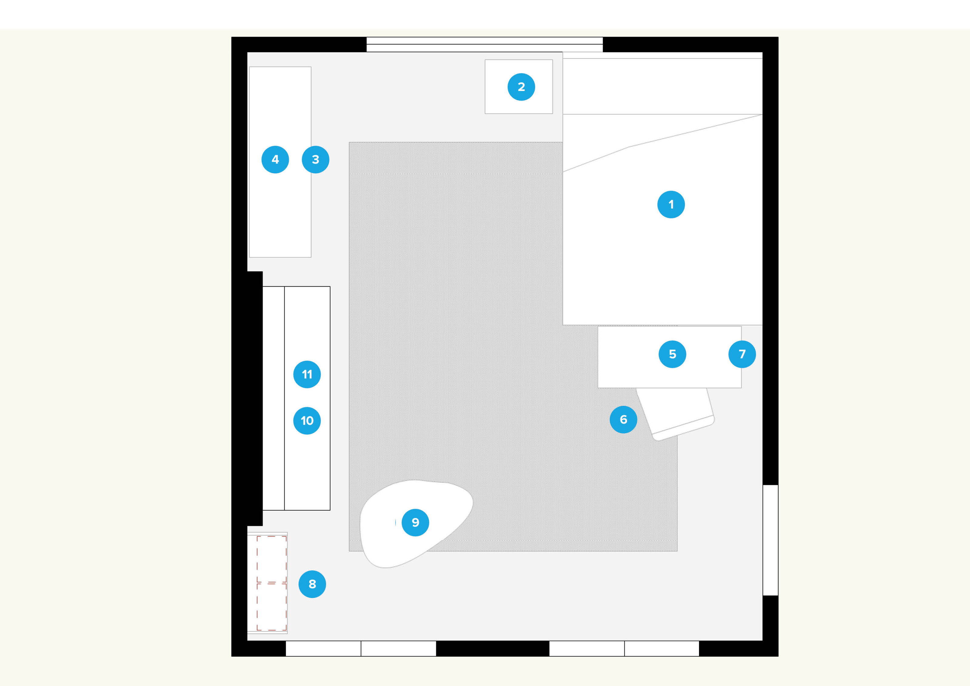 Online Designer Bedroom Floorplan