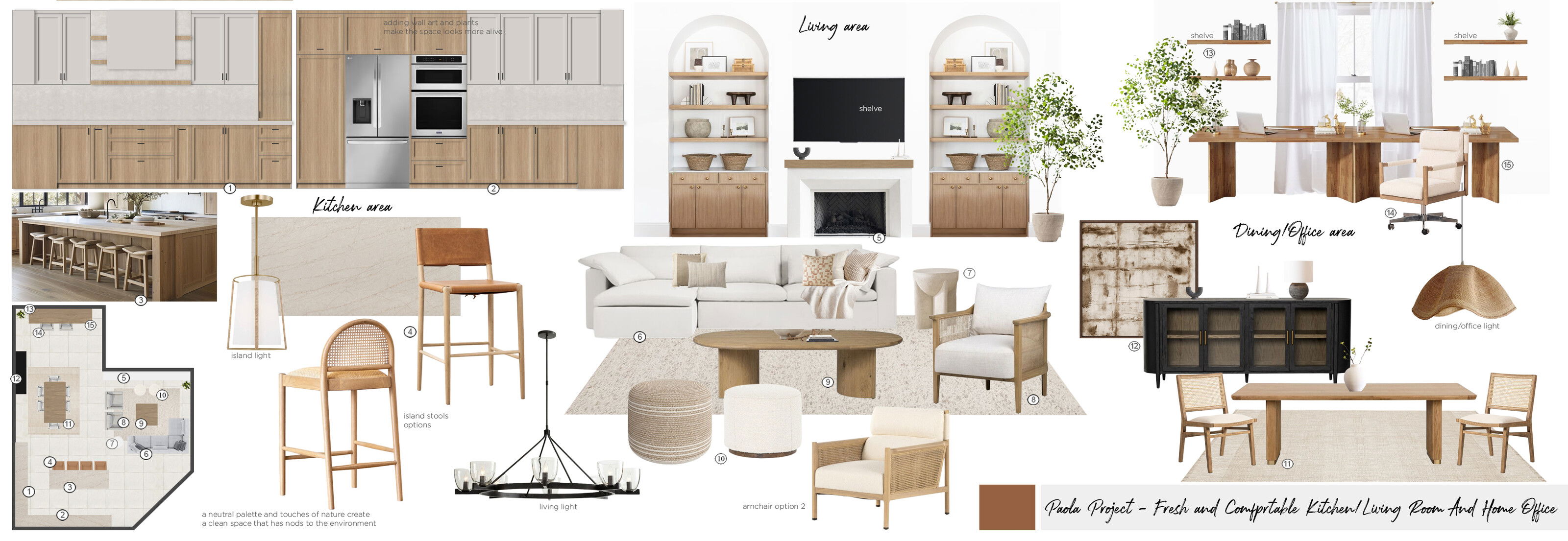 Fresh & Modern Living/Kitchen & Office Design Maya M. Moodboard 2 thumb