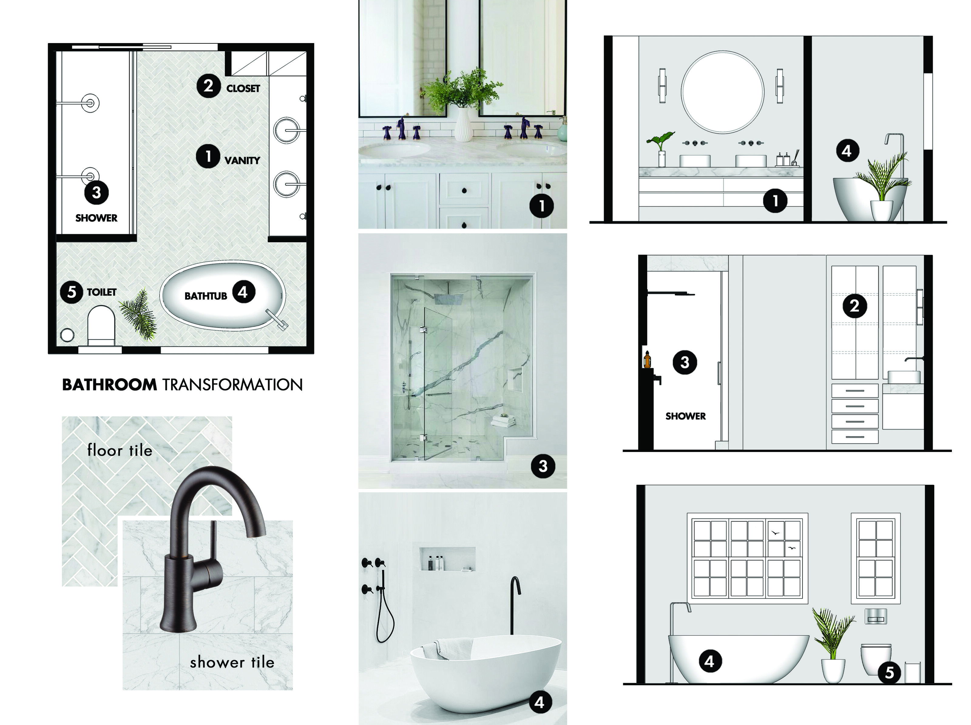 White Contemporary Bathroom Remodel Idea Eleni K. Moodboard 1 thumb