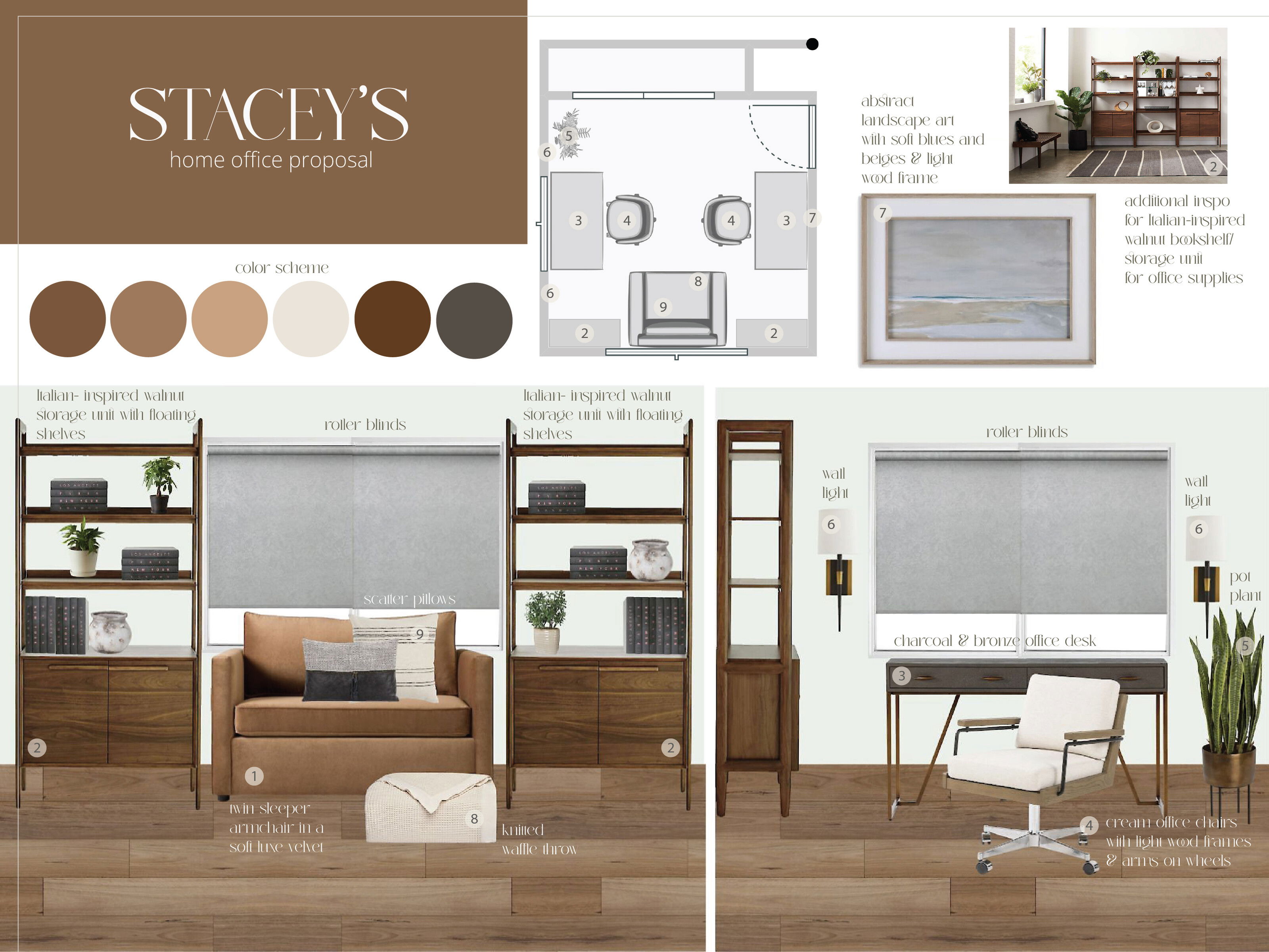 Modern & Stylish Home Office with a Natural Vibe Sharné L. Moodboard 1 thumb