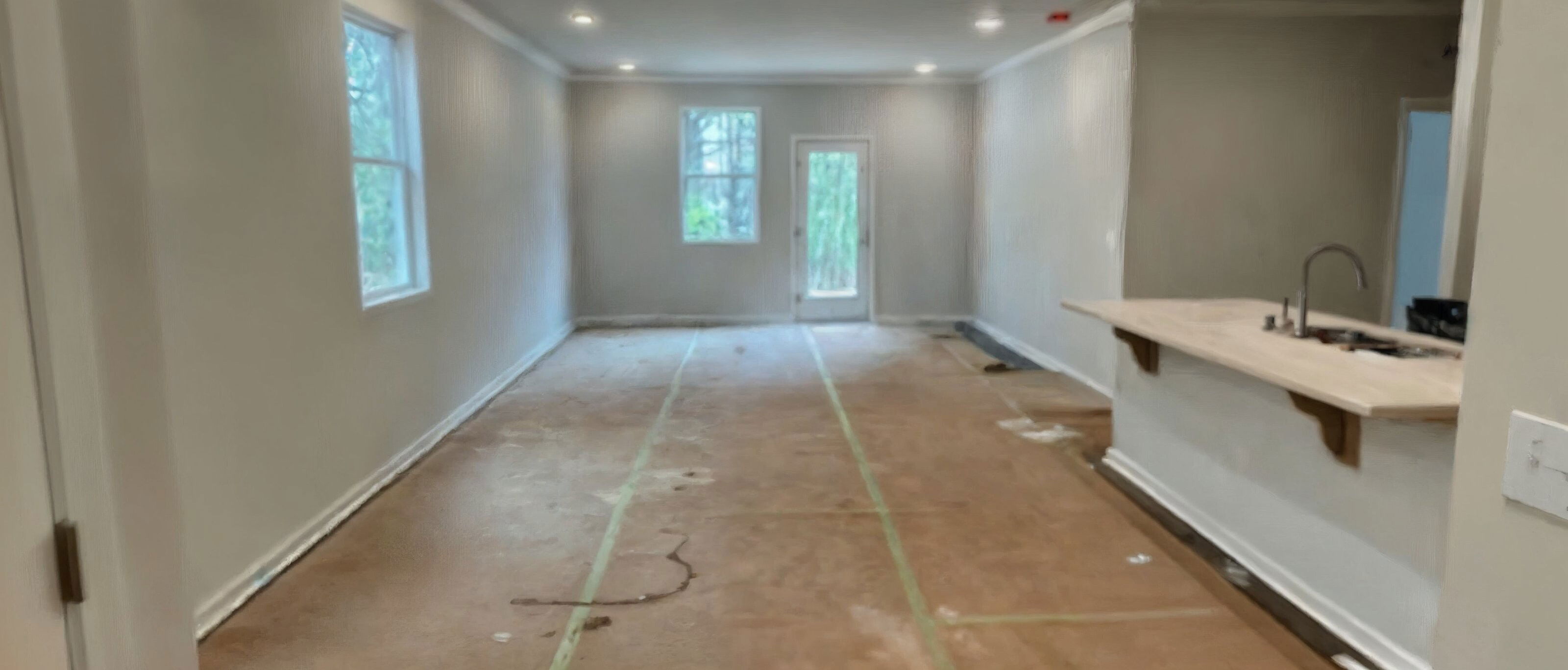 Modern Elegant Combined Living & Dining Design- Before Photo