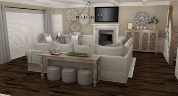 Online design Transitional Combined Living/Dining by Amber K. thumbnail