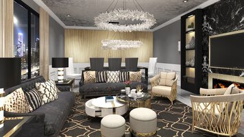 Online design Transitional Combined Living/Dining by Jasmine S. thumbnail
