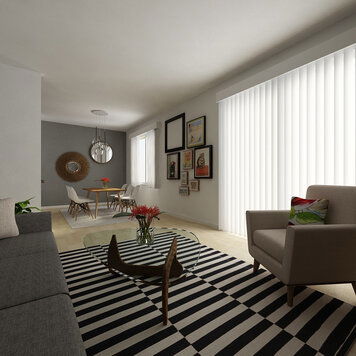 Online design Transitional Combined Living/Dining by Serena Z. thumbnail