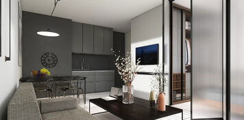 Online design Contemporary Combined Living/Dining by Roula S. thumbnail