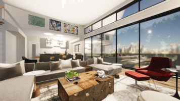 Online design Modern Combined Living/Dining by Jatnna M. thumbnail