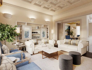 Online design Transitional Combined Living/Dining by Farzaneh K. thumbnail