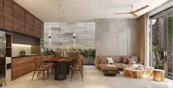 Online design Modern Combined Living/Dining by Htike S. thumbnail