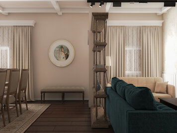 Online design Country/Cottage Combined Living/Dining by Sahar M. thumbnail