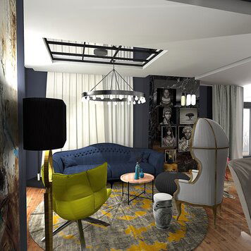 Online design Transitional Living Room by Ahmed E. thumbnail