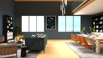 Online design Modern Combined Living/Dining by Rohayna A. thumbnail